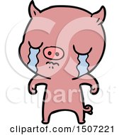 Poster, Art Print Of Cartoon Pig Crying