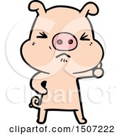 Animal Clipart Cartoon Angry Pig