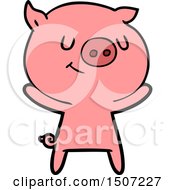 Poster, Art Print Of Happy Cartoon Pig