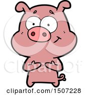 Poster, Art Print Of Happy Cartoon Pig