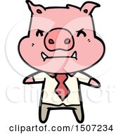 Angry Animal Clipart Cartoon Pig Boss