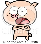 Animal Clipart Cartoon Pig Shouting