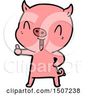 Poster, Art Print Of Happy Cartoon Pig