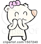 Shy Female Polar Bear Cartoon