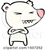 Angry Polar Bear Cartoon With Folded Arms