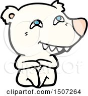 Poster, Art Print Of Cartoon Polar Bear Showing Teeth