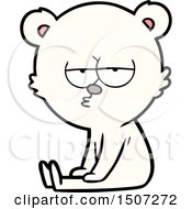 Poster, Art Print Of Bored Polar Bear Cartoon Sitting