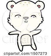 Poster, Art Print Of Happy Cartoon Polar Bear Dancing
