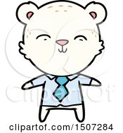 Happy Cartoon Polar Bear Office Worker