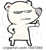 Poster, Art Print Of Angry Bear Polar Cartoon Giving Thumbs Up