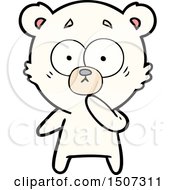 Poster, Art Print Of Nervous Polar Bear Cartoon