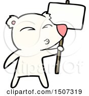 Cartoon Polar Bear With Placard