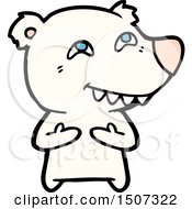 Cartoon Polar Bear Showing Teeth