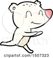 Poster, Art Print Of Running Polar Bear Cartoon