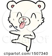 Rude Cartoon Dancing Polar Bear Sticking Out Tongue
