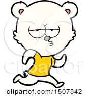 Bored Polar Bear Running Cartoon