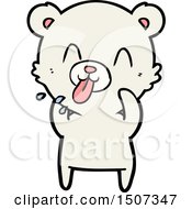Rude Cartoon Polar Bear Sticking Out Tongue