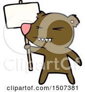 Poster, Art Print Of Angry Bear Cartoon Protesting