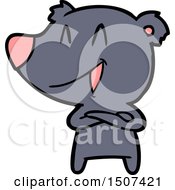 Poster, Art Print Of Laughing Bear With Crossed Arms Cartoon