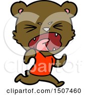 Poster, Art Print Of Angry Cartoon Bear Running