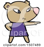 Poster, Art Print Of Cute Cartoon Bear In Dress