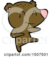 Poster, Art Print Of Smiling Dancing Bear Cartoon