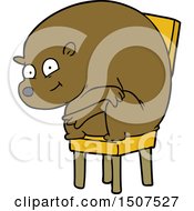 Poster, Art Print Of Cartoon Bear Sitting On Chair