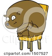 Cartoon Bear Sitting On Chair by lineartestpilot