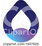 Clipart Of A Blue And Purple Gradient Water Drop Design Royalty Free Vector Illustration