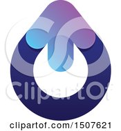 Clipart Of A Blue And Purple Gradient Water Drop Design Royalty Free Vector Illustration
