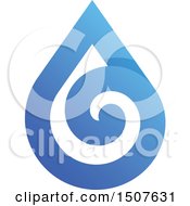 Clipart Of A Blue And White Water Drop Design Royalty Free Vector Illustration