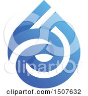 Clipart Of A Blue And White Water Drop Design Royalty Free Vector Illustration