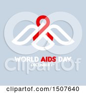 Clipart Of A World Aids Day Design With A Red Ribbon And Bird Royalty Free Vector Illustration