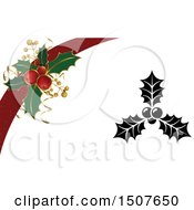 Poster, Art Print Of Christmas Background With Sprigs Of Holly