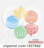 Poster, Art Print Of Merry Christmas Greeting With Faded Colorful Bauble Ornaments