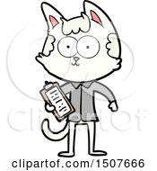 Happy Cartoon Salesman Cat