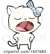 Cartoon Yawning Cat