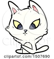 Poster, Art Print Of Confused Cartoon Cat Sitting