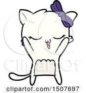 Poster, Art Print Of Cartoon Cat With Bow On Head