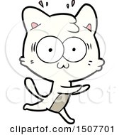 Poster, Art Print Of Cartoon Surprised Cat Running