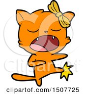 Cartoon Kicking Cat