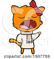 Cartoon Cat In Winter Clothes