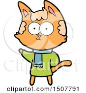 Poster, Art Print Of Happy Cartoon Cat In Winter Clothes