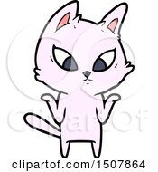 Confused Cartoon Cat Shrugging Shoulders by lineartestpilot