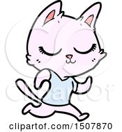 Calm Cartoon Cat Running