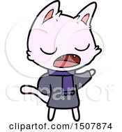 Poster, Art Print Of Talking Cat Wearing Winter Clothes