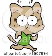 Cartoon Surprised Cat Running