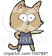 Poster, Art Print Of Cartoon Cat Girl Pointing