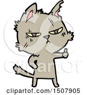 Tough Cartoon Cat Giving Thumbs Up Symbol