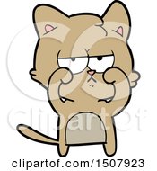 Poster, Art Print Of Tired Cartoon Cat Rubbing Eyes